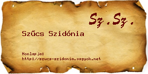 Szűcs Szidónia névjegykártya