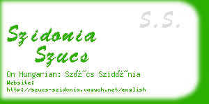 szidonia szucs business card